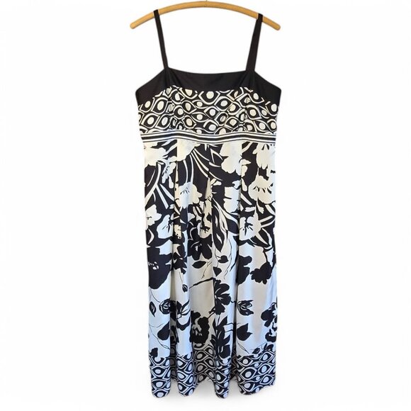 White House Black Market Dresses & Skirts - White House Black Market Womens 14 Sleeveless Silk Dress Black & White Floral